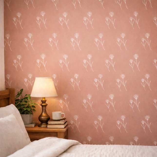 Papier Peint Rose Poussiéreuse Élégante Fleur Simple (Créateur téléchargé)