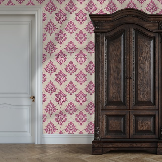 Papier Peint Rose Regal Damask Princesscore (Regal Rose Damask Princesscore Wallpaper)