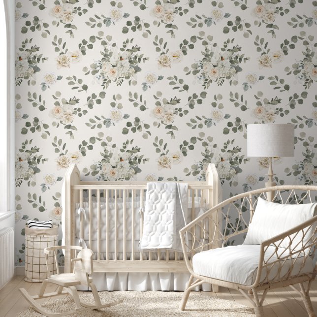 Papier Peint Rose, romantique à fleurs (Enfants)