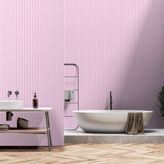 Papier Peint Rose Sur Des Tresses Roses Dusteuses (Salle de bain)