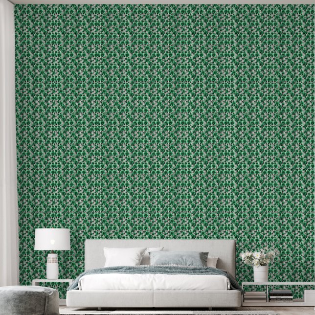 Papier Peint Rose vert (Chambre à coucher)