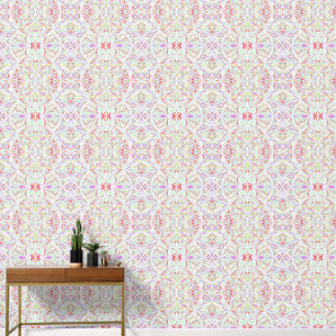 Papier Peint Rose violet rouge vert élégant Motif géométrique