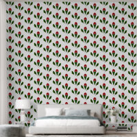 Roses rouges élégantes et Motif vert Holly