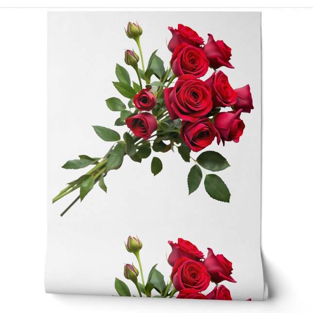 Papier Peint Roses Rouges Romantique Belle (Déroulement)