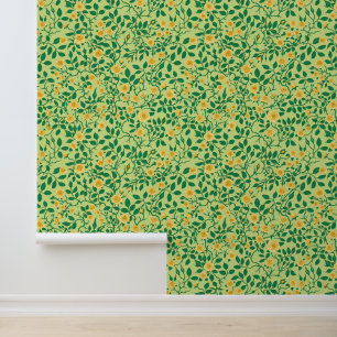 Papier Peint Roses sauvages en jaune et vert