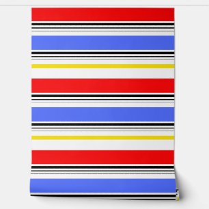 Papier Peint Rouge Bleu Blancs Design