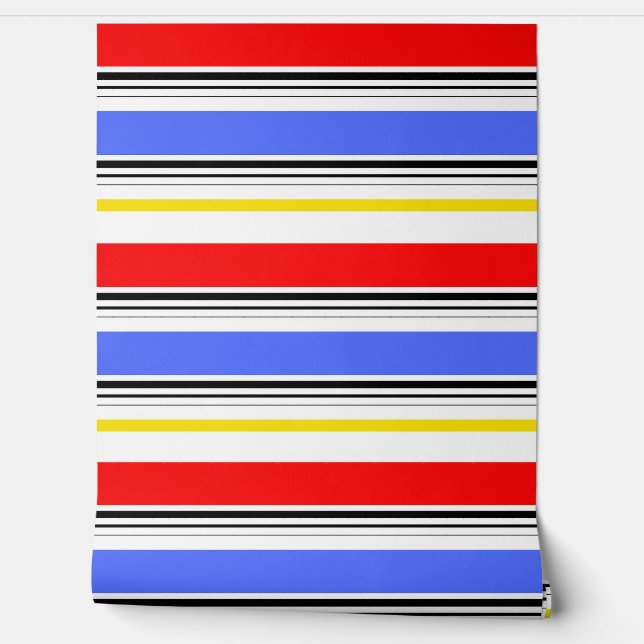 Papier Peint Rouge Bleu Blancs Design (Déroulement)