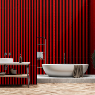 Papier Peint Rouge cerise sur les rayures noires