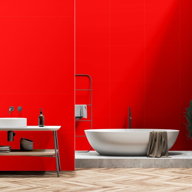 Papier Peint Rouge fou (le rouge le plus profond) (Salle de bain)