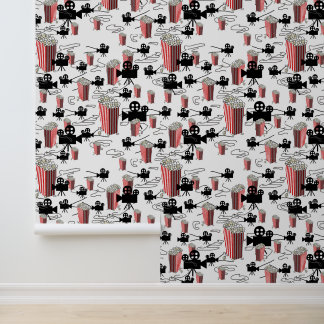 Papier Peint Roulettes de cinéma et pop-corn