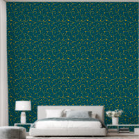 Royal Gold sur Gold Vine Abstraite ligne Feuille