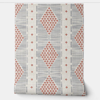 Papier Peint Rustic Cottage Americana Heritage Blue Red White