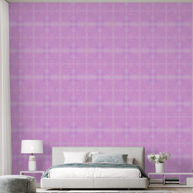 Papier Peint Sable brillant violet et fuchsia sur blanc (Chambre à coucher)