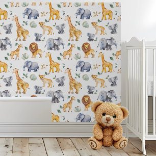 Papier Peint Safari Animaux Nursery Chambre pour enfants