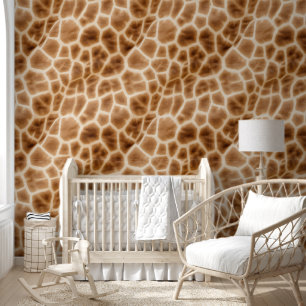 Papier Peint Safari Brown crème Giraffe Animal