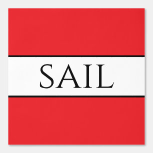 Papier Peint SAIL Fun Nautique Bright Red Black White Stripes
