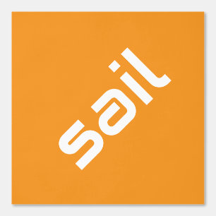 Papier Peint SAIL Modern White Texte Tropical Orange Arrière -