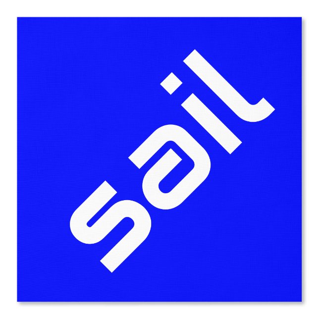 Papier Peint SAIL Moderne Blanc Texte Bleu Bleu Clair Arrière - (Recto)