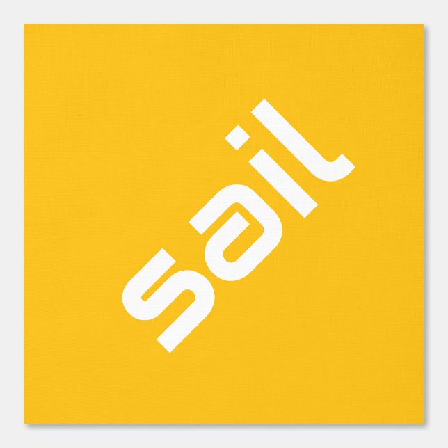 Papier Peint SAIL Moderne Blanc Texte Jaune Orange Arrière - pl (Recto)