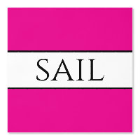 SAIL Nautique rose vif noir rayures blanches