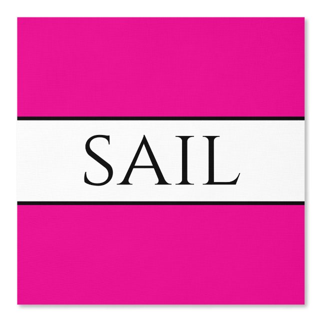Papier Peint SAIL Nautique rose vif noir rayures blanches (Recto)