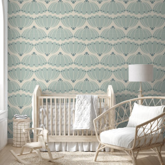 Papier Peint Saint-Jacques de Monnaie douce et Beige Art Déco