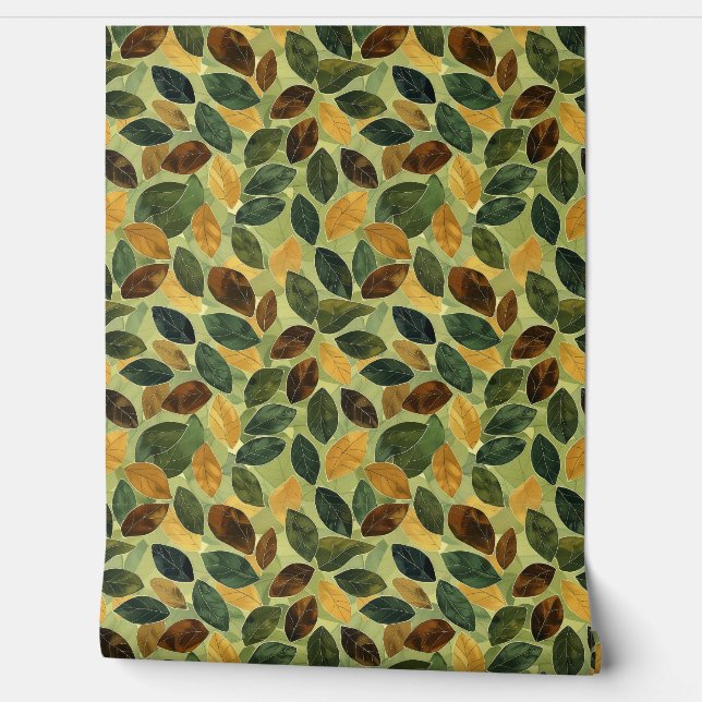 Papier Peint Saison terre cuite orange sauge jaune (Déroulement)