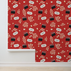 Papier Peint Salle de cinéma Popcorn Retro