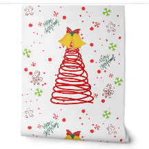 Sapin de Noël en spirale et motif de cloches