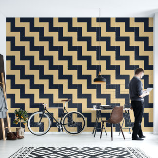 Papier peint sarcelle à grille triangulaire Neo-De