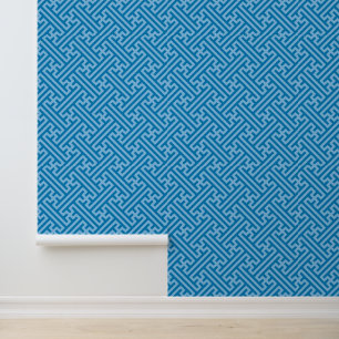 Papier Peint Sayagata motif, japonais, bleu et bleu bébé