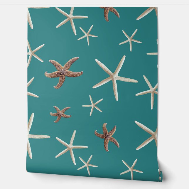 Papier Peint Sea Stars Starfish Seamless Pattern (Déroulement)