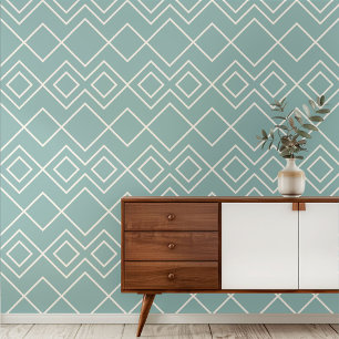 Papier Peint Seafoam Turquoise bleu vert gris ivoire Carré Art