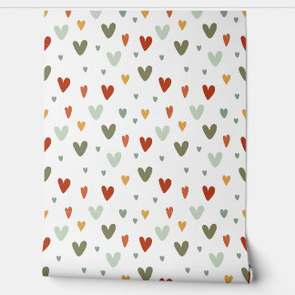 Papier Peint Seamless pattern colorful pastel hearts