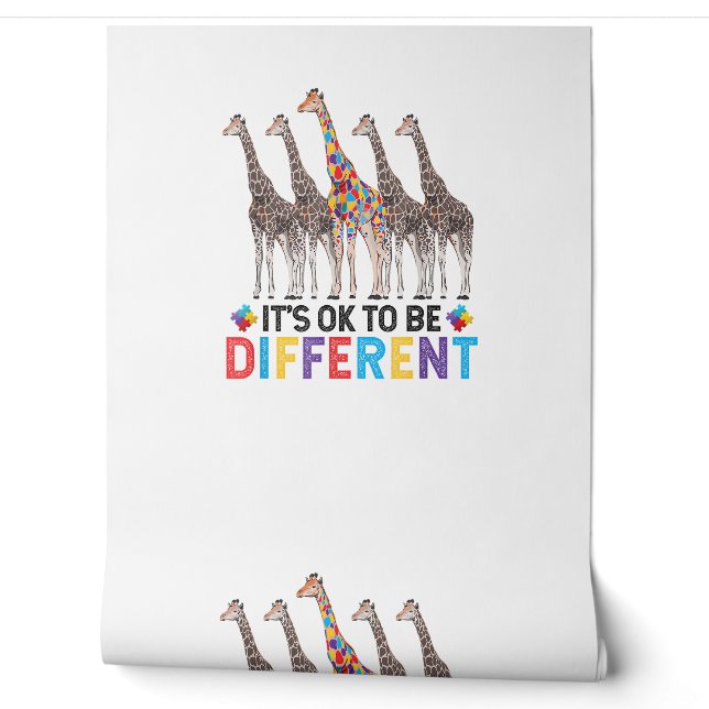 Papier Peint Sensibilisation sur l'autisme Cute Giraffe Animal  (Déroulement)