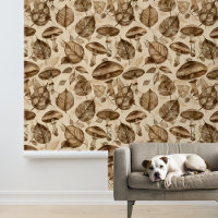Sepia Cottogecore à feuilles de champignons monoch