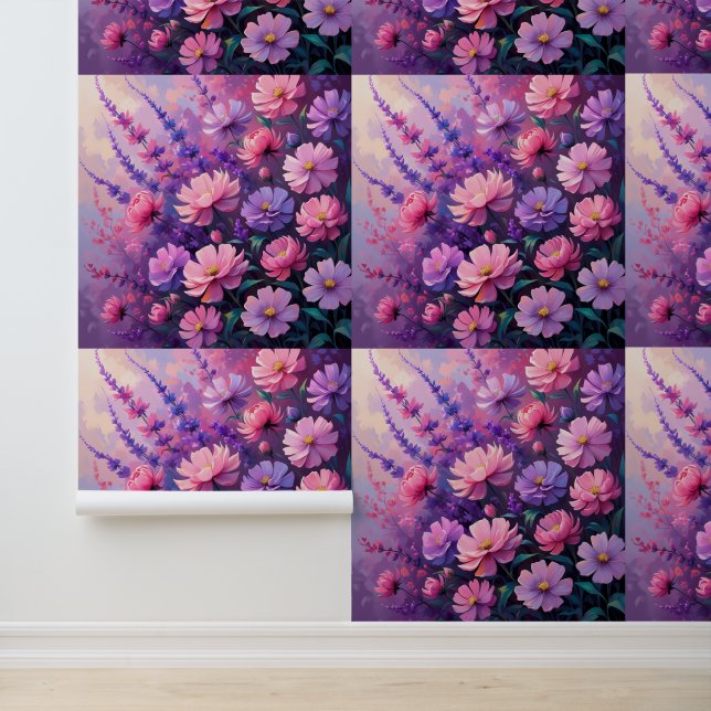 Papier Peint Serene Lavender et Pink Peel and Stick (Application)