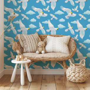 Papier Peint Serene Sky Cockatoos : Vol Whimsical