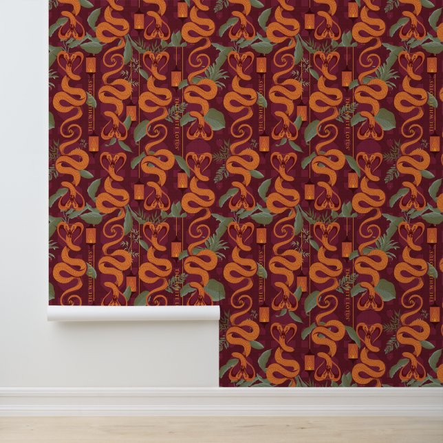 Papier Peint Serpent Luxe Motif - Le Lotus Blanc (Application)