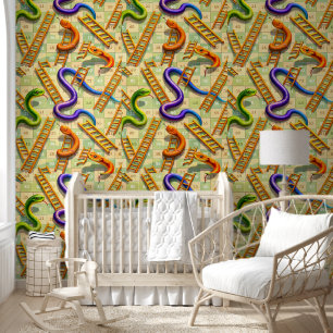 Papier Peint Serpents et échelles motif classique de jeu de soc