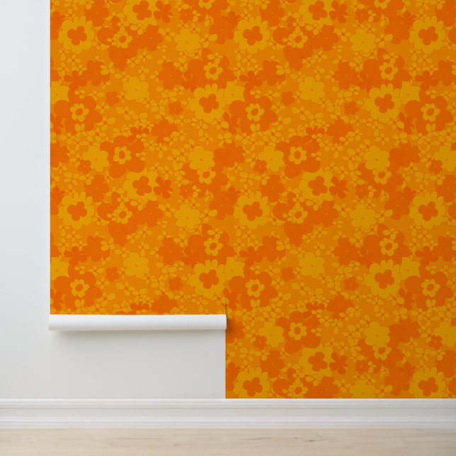 Papier Peint Seventies fleur vintage rétro (Application)