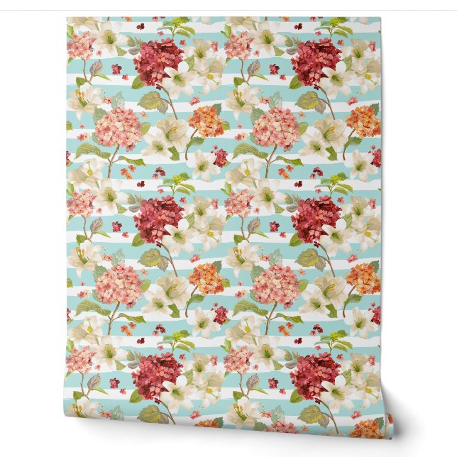 Papier Peint Shabby Chic Floral Motif d'impression (Déroulement)