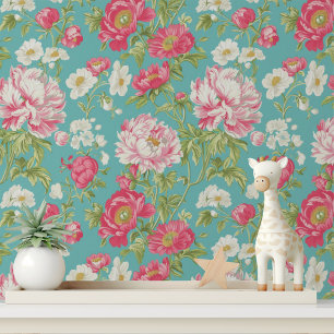 Papier Peint Shabby Chic Rose Floral Autocollant