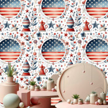 Shabby Chic Star Stripes Rouge Bleu et Blanc Paste