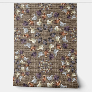 Papier Peint Silkie Bantam Poulets Burlap Ferme Mandala