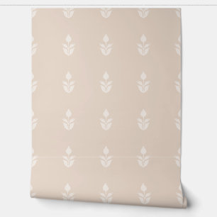 Papier Peint Simple bloc Imprimer Floral Patrimoine rose et bei