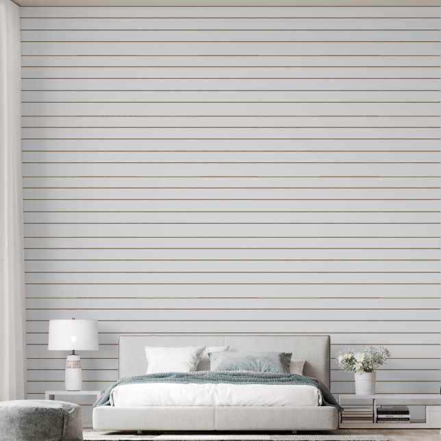 Papier Peint Simple Moderne Rayure Fond Blanc (Chambre à coucher)