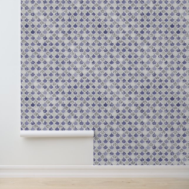 Papier Peint Sirène de Parties scintillant d'argent violet (Application)