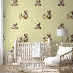 Papier Peint Sleepy Honey Bears Baby Nursery