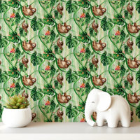 Sloth et Feuilles tropicaux